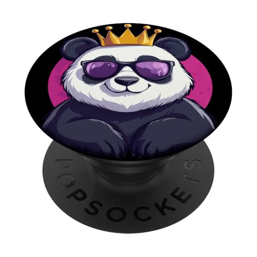 Cooles Panda mit Sonnenbrille und Krone Kostüm PopSockets Klebender PopGrip Cooles Panda mit Sonnenbrille und Krone Kostüm PopSockets Klebender PopGrip von Panda King