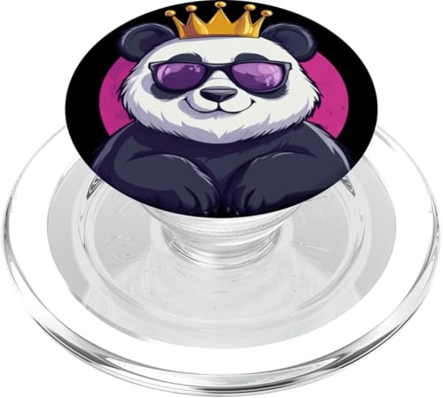 Cooles Panda mit Sonnenbrille und Krone Kostüm PopSockets PopGrip für MagSafe Cooles Panda mit Sonnenbrille und Krone Kostüm PopSockets PopGrip für MagSafe von Panda King