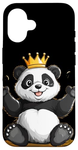 Happy Panda mit hübscher Krone Kostüm Hülle für iPhone 16 von Panda King
