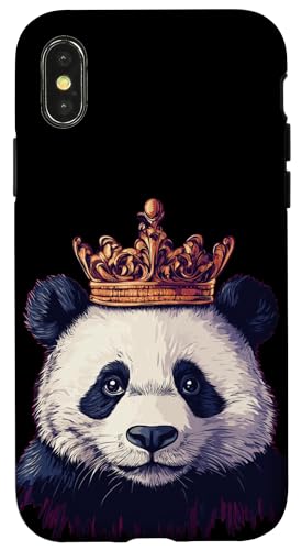 Lustiges Panda-Gesicht mit Krone für Jungen und Mädchen Hülle für iPhone X/XS Lustiges Panda-Gesicht mit Krone für Jungen und Mädchen Hülle für iPhone X/XS von Panda King