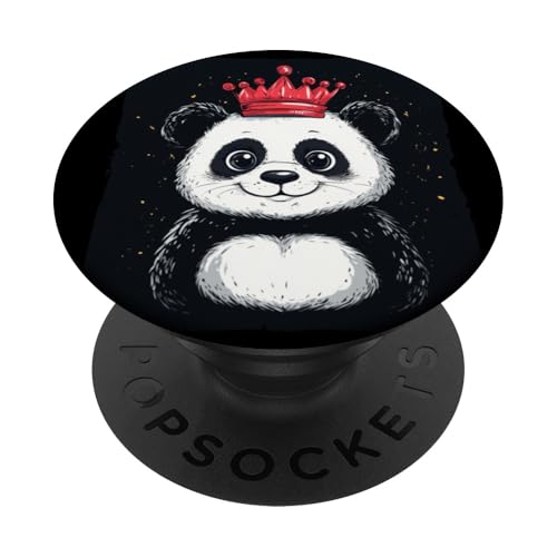 Rote Krone und lustiges Panda-Kostüm für einen coolen Look PopSockets Klebender PopGrip Rote Krone und lustiges Panda-Kostüm für einen coolen Look PopSockets Klebender PopGrip von Panda King