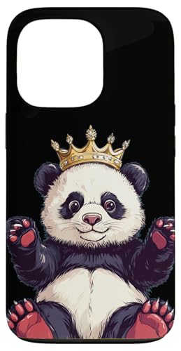 Schöner Panda mit Krone und Spaß Hülle für iPhone 13 Pro von Panda King