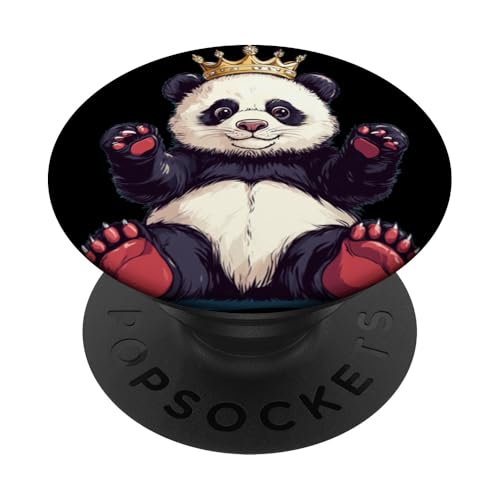 Schöner Panda mit Krone und Spaß PopSockets Klebender PopGrip Schöner Panda mit Krone und Spaß PopSockets Klebender PopGrip von Panda King