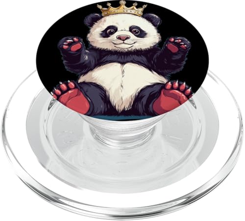 Schöner Panda mit Krone und Spaß PopSockets PopGrip für MagSafe Schöner Panda mit Krone und Spaß PopSockets PopGrip für MagSafe von Panda King