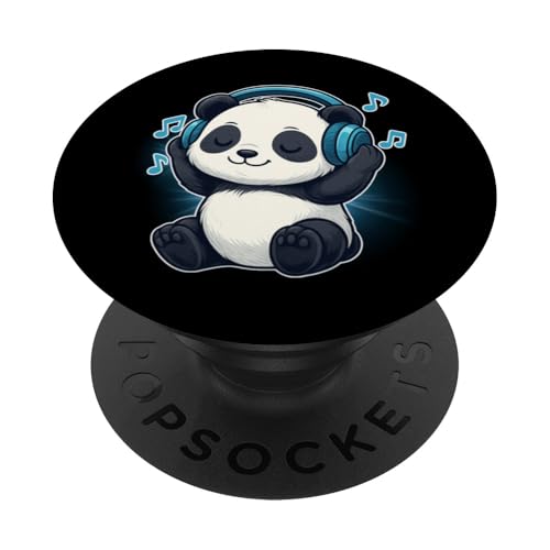 DJ Panda Kopfhörer Musikliebhaber PopSockets Klebender PopGrip DJ Panda Kopfhörer Musikliebhaber PopSockets Klebender PopGrip von Panda Lover Tees