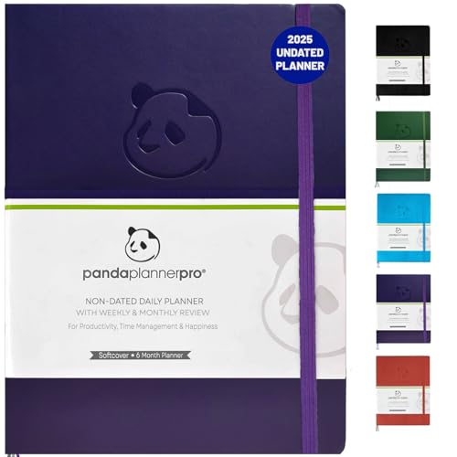 Panda Planner Pro â€“ Bester Tagesplaner für Glück und Produktivität â€“ 21,6 x 27,9 cm Softcover â€“ undatierter Tag â€“ organisiert â€“ Dankbarkeit & Zieltagebuch (lila) von Panda Planner