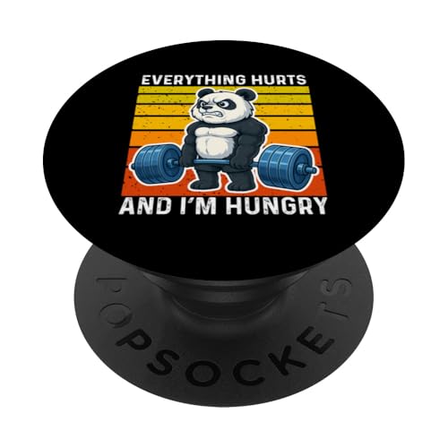Everything Hurts And I'm Hungry Panda Gewichtheben Retro PopSockets Klebender PopGrip Everything Hurts And I'm Hungry Panda Gewichtheben Retro PopSockets Klebender PopGrip von Panda Weightlifting Gym Fitness Co.