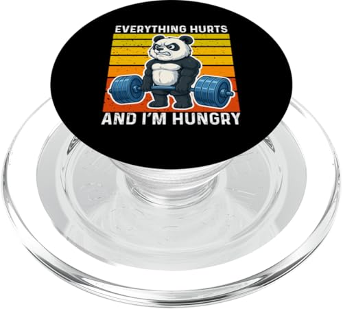Everything Hurts And I'm Hungry Panda Gewichtheben Retro PopSockets PopGrip für MagSafe Everything Hurts And I'm Hungry Panda Gewichtheben Retro PopSockets PopGrip für MagSafe von Panda Weightlifting Gym Fitness Co.