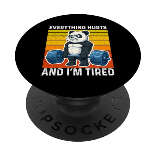 Everything Hurts And I'm Tired Panda Gewichtheben Gym Retro PopSockets Klebender PopGrip Everything Hurts And I'm Tired Panda Gewichtheben Gym Retro PopSockets Klebender PopGrip von Panda Weightlifting Gym Fitness Co.