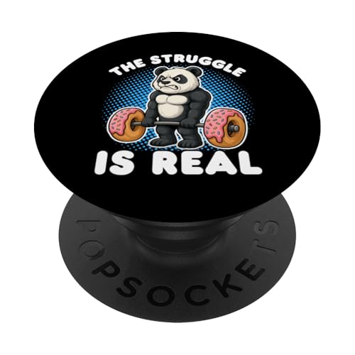 Panda The Struggle Is Real Gewichtheben Donut Gym PopSockets Klebender PopGrip Panda The Struggle Is Real Gewichtheben Donut Gym PopSockets Klebender PopGrip von Panda Weightlifting Gym Fitness Co.
