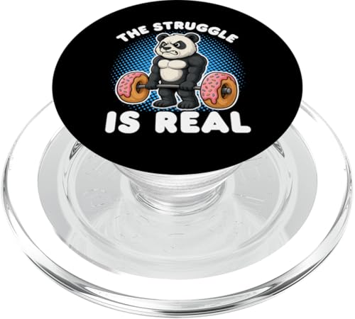 Panda The Struggle Is Real Gewichtheben Donut Gym PopSockets PopGrip für MagSafe Panda The Struggle Is Real Gewichtheben Donut Gym PopSockets PopGrip für MagSafe von Panda Weightlifting Gym Fitness Co.