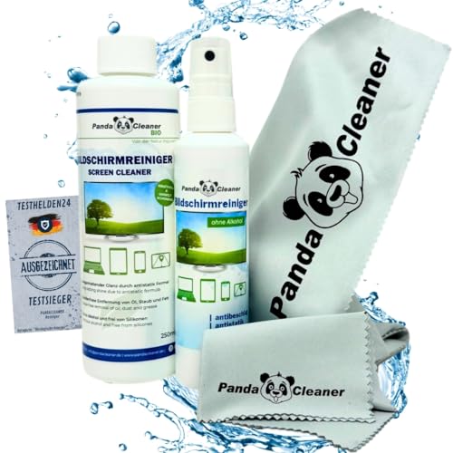 PandaCleaner Laptop Cleaning Kit - 100ml Display Spray + 250ml Refill TV Bildschirmreiniger & 2x Bildschirmreiniger Tücher für Display Reinigung (Komplett Set) von PandaCleaner
