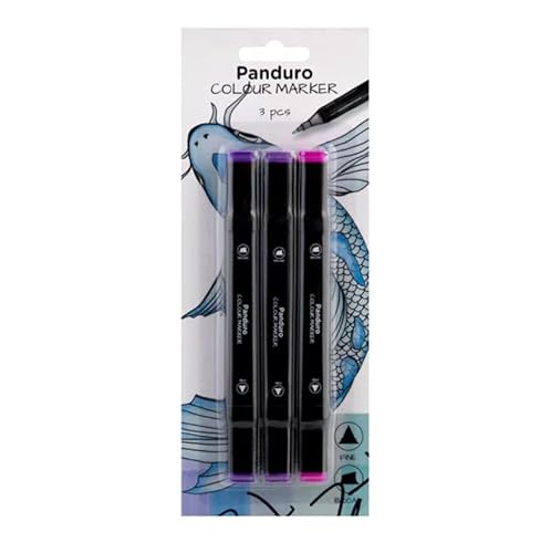 Panduro | Farbmarkierungen | 3 Stifte Marker | Twintip-Marker | Lilatöne: 81 Tiefviolett, 82 Hellviolett, 84 Pastellviolett von Panduro