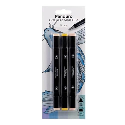 Panduro | Farbmarkierungen | 3 Stifte Marker | Twintip-Marker | Sommertage: 25 Lachsfarben, 33 Melonengelb, 139 Pfirsich von Panduro