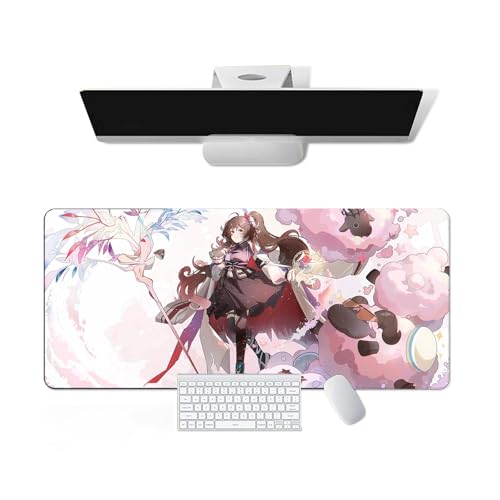 Anime Mauspad Arknights - Eyjafjalla Anime Computer Tastatur Mauspad Große Lange Weiche Gummiunterseite Rutschfeste Oberfläche Büro Schreibtischunterlage Gaming Mauspad von Pangtyus
