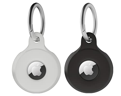 2 Stück Apple Airtag Halter,Apple Airtag Schlüsselanhänger,Airtag Tracker mit Schlüsselanhänger, Schlüssel (schwarz, weiß) von Panjal