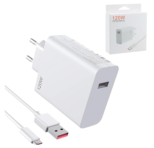 120W Ladegerät mit 1 Meter Ladekabel USB-C | Wandladegerät Schnellladegerät Hypercharge Kompatibel mit Xiaomi 14 13 12 13t 12t 12s Pro Lite Redmi Note K70 K60 K50 12 11 Pro Plus Black Shark 3 4 5 von Panlouting
