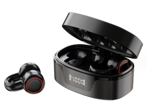 Bluetooth 5.3 Kopfhörer | TWS Open Ear Clip-on | Berührungssteuerung | CVC8.0 Rauschunterdrückung | Mikrofon | IPX5 Wasserdicht | Ladebox | Für Sport, Radfahren, Fitnessstudio, Fahren, Laufen von Panlouting