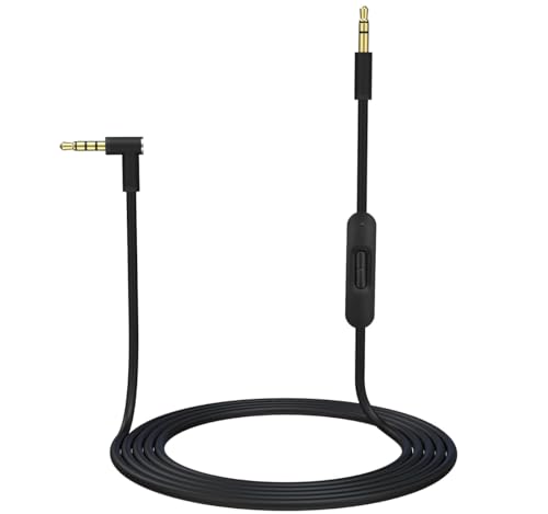 Ersatz Audiokabel Aux Kabel | 1,4 Meter mit Inline Mikrofon und Steuerung | Kompatibel mit Beats by Dr. Dre Kopfhörern Solo Studio Pro Detox Wireless Mixr Executive Pill (Schwarz) von Panlouting