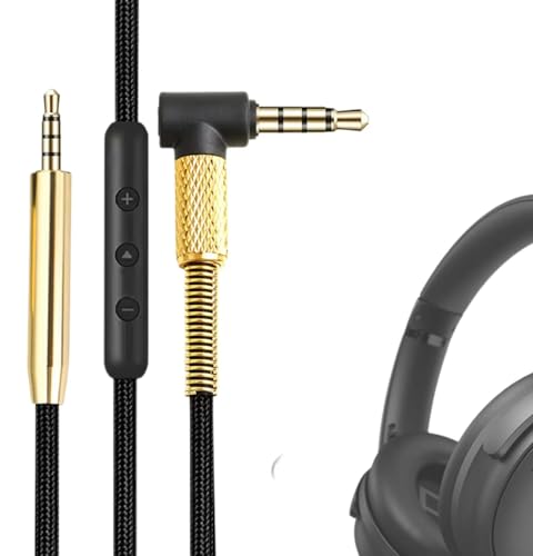 Ersatz Audiokabel Nylongeflecht | 2,5 mm auf 3,5 mm AUX Kabel | Mit Mikrofon und Steuertasten | Kompatibel mit Bose 700 OE2 OE2i QuietComfort QC25 QC35II QC35 QC45 Soundlink SoundlinkII Kopfhörern von Panlouting