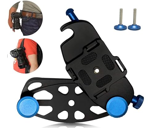 Kamerahalter Clip Rucksack Schnellverschluss Halterung Gürtelclip Schnellspanner Aluminiumlegierung für DSLR Kamera GoPro Hero Insta360 Action Kamera (Blue) von Panlouting