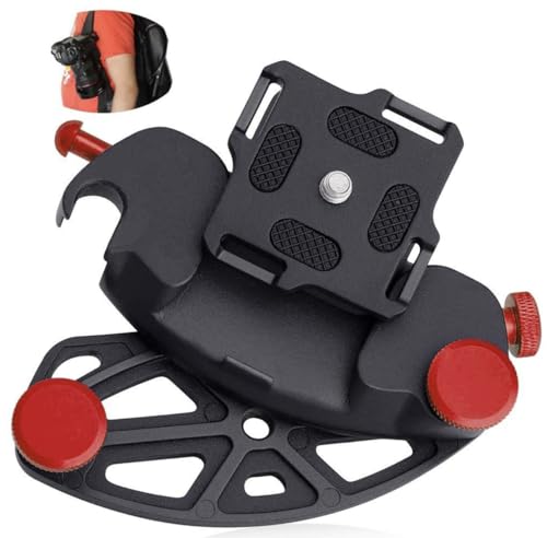 Kamerahalter Clip Rucksack Schnellverschluss Halterung Gürtelclip Schnellspanner Aluminiumlegierung für DSLR Kamera GoPro Hero Insta360 Action Kamera (Rot) von Panlouting