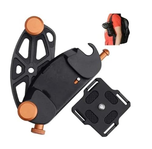Kamerahalter Clip Rucksack Schnellverschluss Halterung Gürtelclip Schnellspanner Aluminiumlegierung für DSLR Kamera GoPro Hero Insta360 Action Kamera (Orange) von Panlouting