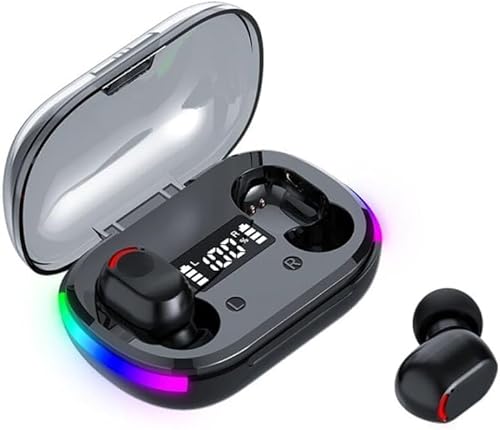 Panlouting Bluetooth 5.3 Kopfhörer | TWS In-Ear | HD Stereo Rauschunterdrückung | Mikrofon | IPX5 Wasserdicht | Ladebox mit RGB LED Licht | Für Sport, Radfahren, Fitnessstudio, Fahren, Laufen von Panlouting