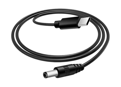 Panlouting USB-C zu DC 15V / 3A Spannungswandlerkabel | 1 Meter | DC 5,5 * 2,5mm (kompatibel mit 5,5 * 2,1mm) | Für PD Ladegerät, Ventilator, LED Licht, WLAN Router, Lautsprecher, CCTV von Panlouting