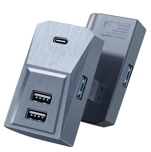 USB Hub mit 4 Anschlüssen | 3 USB Anschlüssen und Einem Typ-C Anschluss | Handschuhfach USB Splitter Erweiterungsadapter für Tesla Model 3 / Y von Panlouting