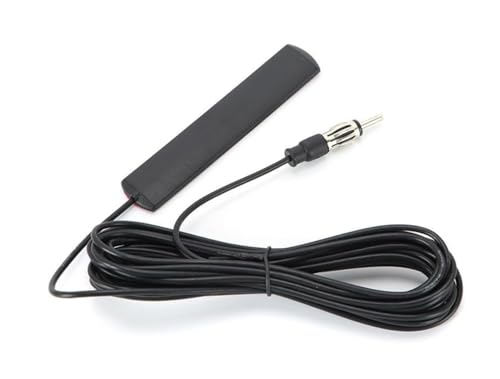 Universelle Autoradioantenne mit DIN Anschluss | Selbstklebende AM FM Antenne mit DIN Stecker für Auto Windschutzscheibe Fahrzeug LKW SUV Autoradio | 3 Meter von Panlouting