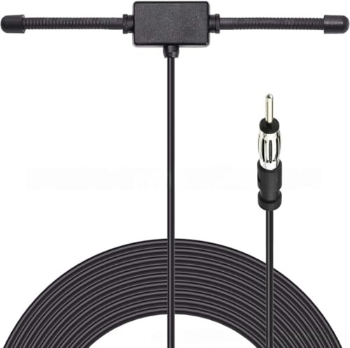 Universelle Autoradioantenne mit DIN Anschluss | Selbstklebende AM FM Dipolantenne mit DIN Stecker für Auto Windschutzscheibe, Fahrzeug, LKW, SUV, Autoradio | 3 Meter von Panlouting
