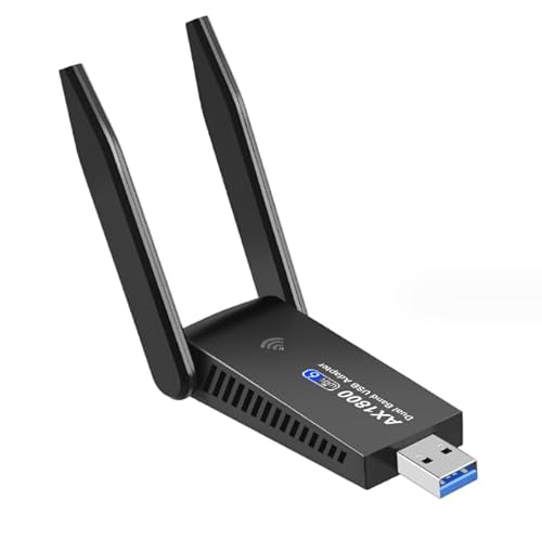 WiFi 6 AX1800 WiFi Adapter USB 3.0 1800 Mbit/s Drahtlose Netzwerkkarte Dongle Dualband Doppelantennen für PC Laptop Computer von Panlouting