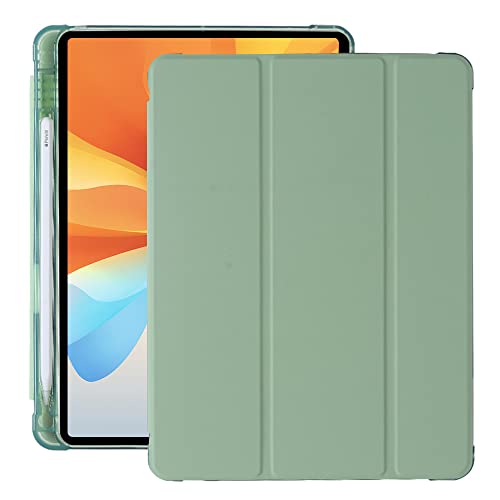 Amazon Marke - Hülle für iPad 10,2 Zoll 9./8./7. Gen (2021/2020/2019) - PU Leder Tasche Schutzhülle mit Transluzent Rücken Deckel & Stifthalter, Auto Schlaf/Wach, Matcha grün von Pansy
