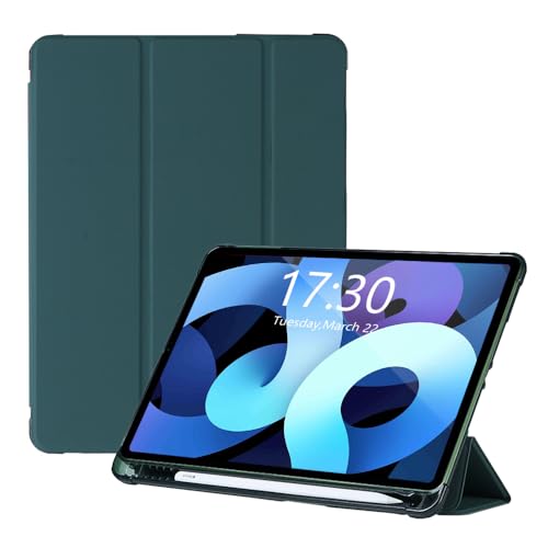 Amazon Marke - Pansy Hülle für iPad Pro 11 Hülle (Modell 2022/2021/2020), Schutzhülle mit Trifold Ständer und Stifthalter, Auto Schlafen/Wachen Kompatibel mit iPad Pro 11 Zoll,Dunkelgrün von Pansy