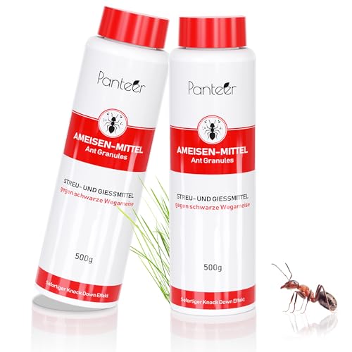 Panteer ® Ameisenstreu 500g x 2 - Problemlos durch den Sommer - Einfach Ameisen bekämpfen mit Ameisengift - Insektizid Granulat mit sofortiger Langzeitwirkung von Panteer