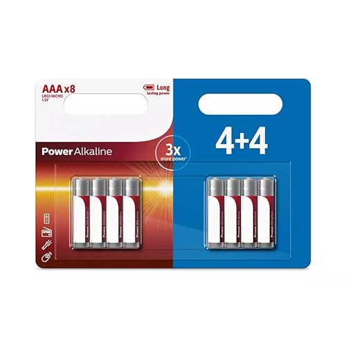 AAA/LR03 Alkaline Batterie 1,5 V, 4 + 4 Stück, für Geräte mit hohem Stromverbrauch von Panther