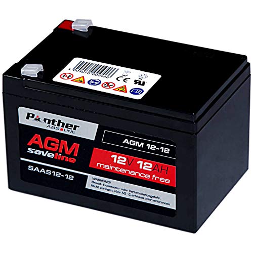 Panther AGM Akku 12V 12AH Bleiakku Solar Versorgungs Batterie E-Bike Pedelec von Panther