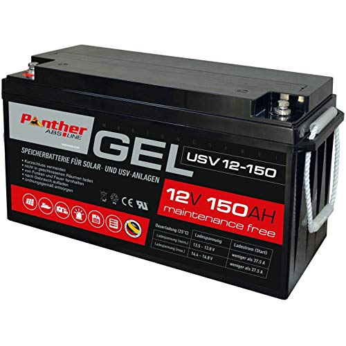 Panther GEL Batterie 12V 150Ah Solarbatterie USV Gelakku Versorgungsbatterie von Panther