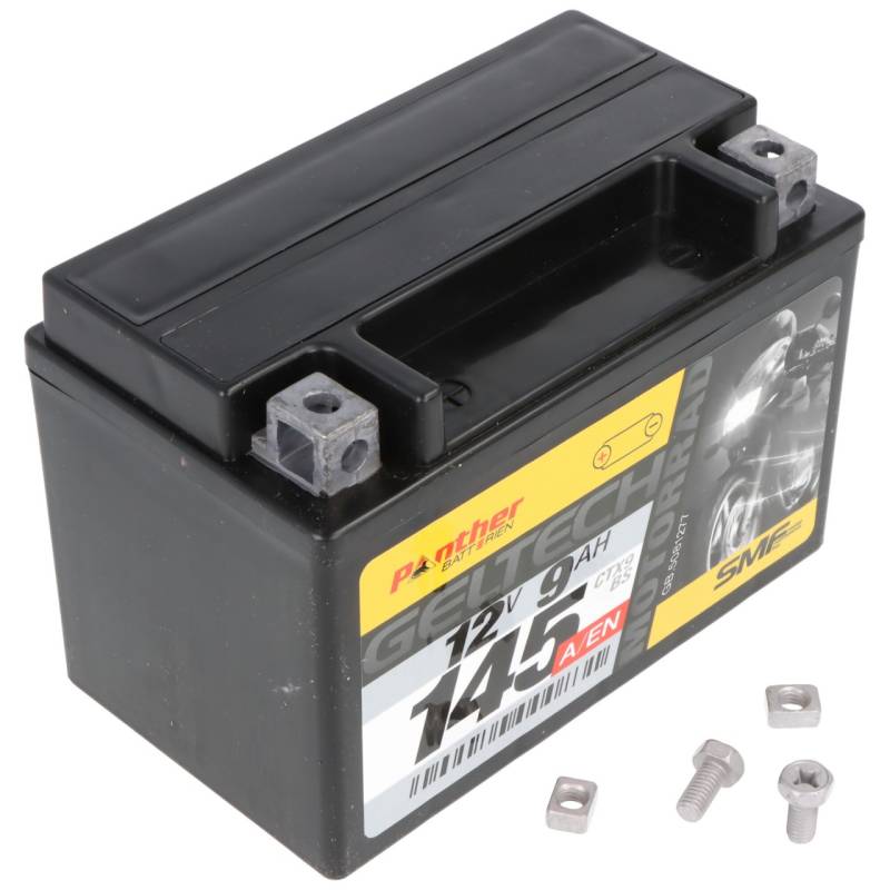 Panther Motorrad Gel 50812 12V 8Ah 80A (EN) ETN 508 0 12 008, DIN 50812, Japan CTX9-BS Bleiakku AGM Blei Gel Akku von Panther