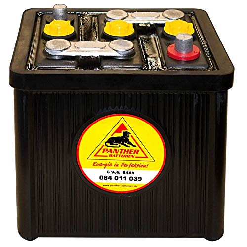 Panther Oldtimer-Batterie 6V 84Ah Autobatterie 08411 Starterbatterie Hartgummi von Panther