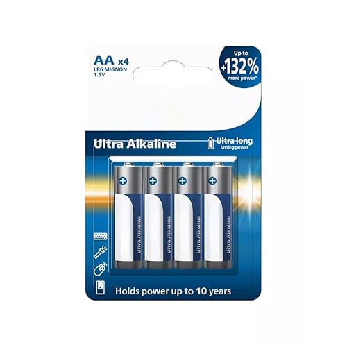 Ultra Alkaline AA LR6E4B/10 Batterie, 4 Stück, 30% mehr Haltbarkeit, für hohen Verbrauch von Panther