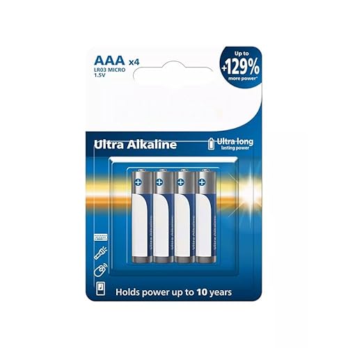 Ultra Alkaline AAA/LR03 Batterie, 4 Stück, 30% mehr Haltbarkeit, für hohen Verbrauch von Panther