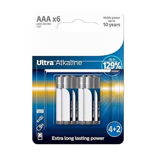 Ultra Alkaline AAA/LR03 Batterie, 6 Stück, 30% mehr Haltbarkeit, für hohen Verbrauch von Panther