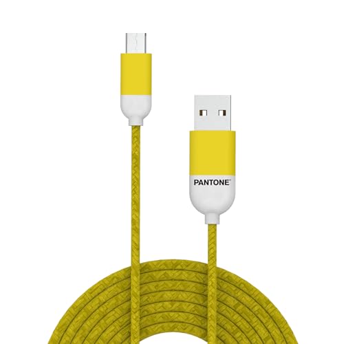Celly PTMC0015Y Pantone Micro-USB 2.0-Kabel, 2,4 A Ausgang, 1 m Länge, Gelb von Pantone
