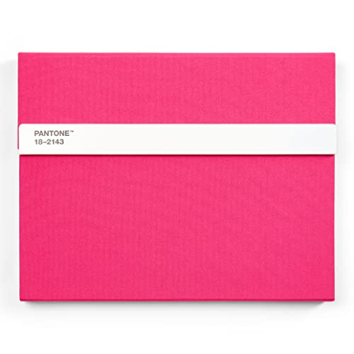 Pantone Notizbuch liniert, mit Stift und Lineal, 160 Seiten, Außenbemaßung LxBxT 240 x 190 x 20 mm, Pink 18-2143 von Pantone