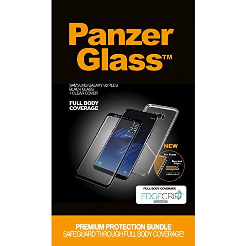 PREMIUM SamsungS8plus Black w.EdgeGrip Displayschutz von Panzer Glass