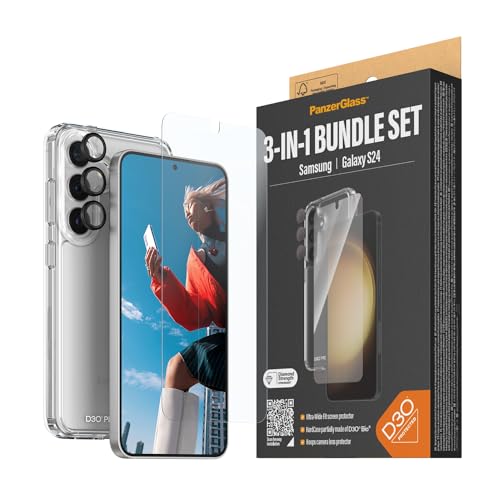 PanzerGlass™ 360-Grad 3-in-1 Schutzpaket für Samsung Galaxy S24 - Nachhaltiger Schutz, Umweltfreundliche Verpackung, Kratzresistenz von Panzer Glass