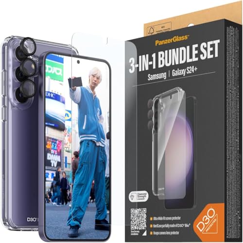 PanzerGlass™ 360-Grad 3-in-1 Schutzpaket für Samsung Galaxy S24 Plus - Nachhaltiger Schutz, Umweltfreundliche Verpackung, Kratzresistenz von Panzer Glass