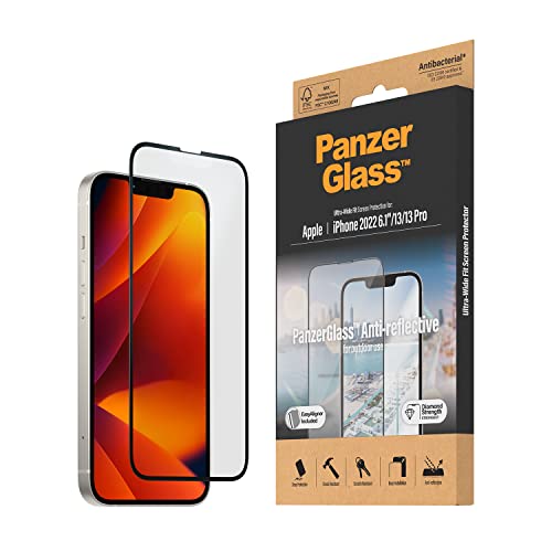 PanzerGlass™ Anti-Reflective Displayschutz für iPhone 14 | 13 | 13 Pro - kratzfestes, entspiegeltes iPhone Schutzglas mit matter Oberfläche - Schutz bis zum Displayrand und Case Friendly von Panzer Glass